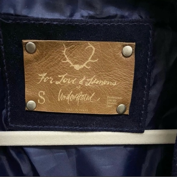 For Love and Lemons Jacket suede navy studded - Picture 4 of 9